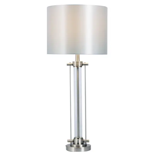 Magnalux Lighting Mal Sctl Malone Satin Chrome Table Lamp C W Shade