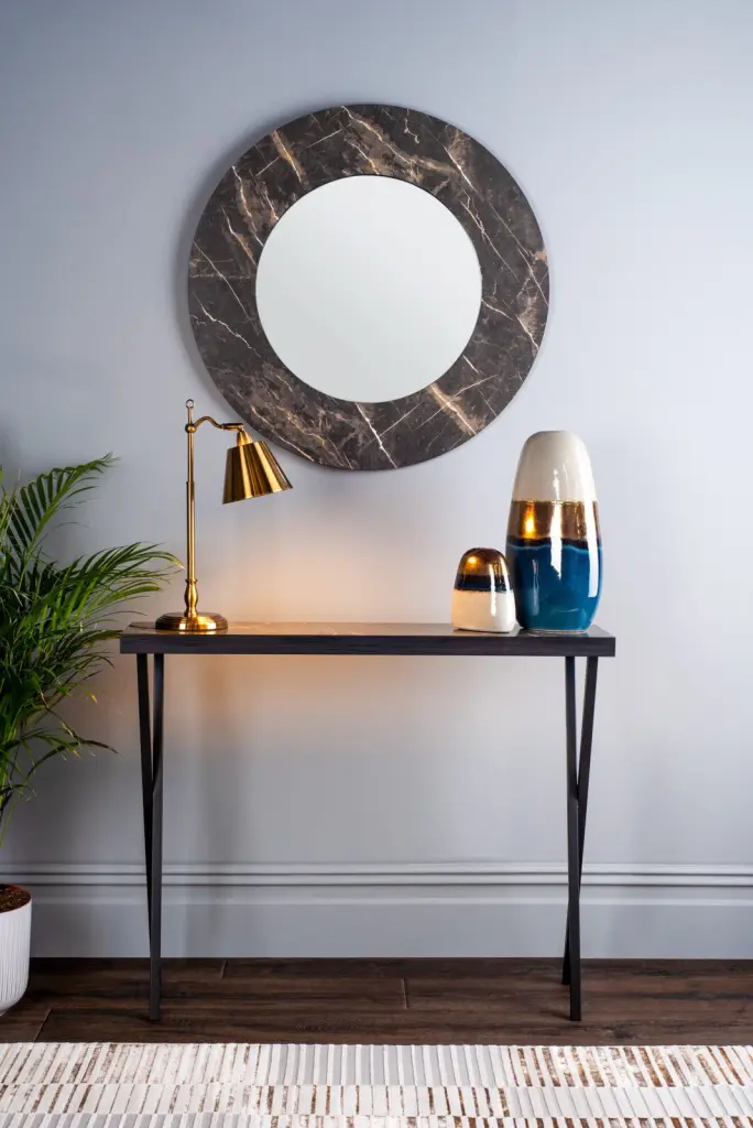 Data Dark Grey Marble Console Table