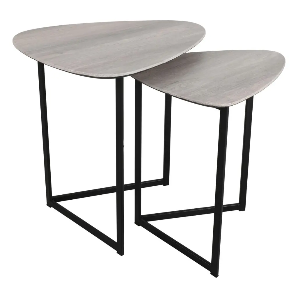 Mibello Nested Side Tables with Oak Effect