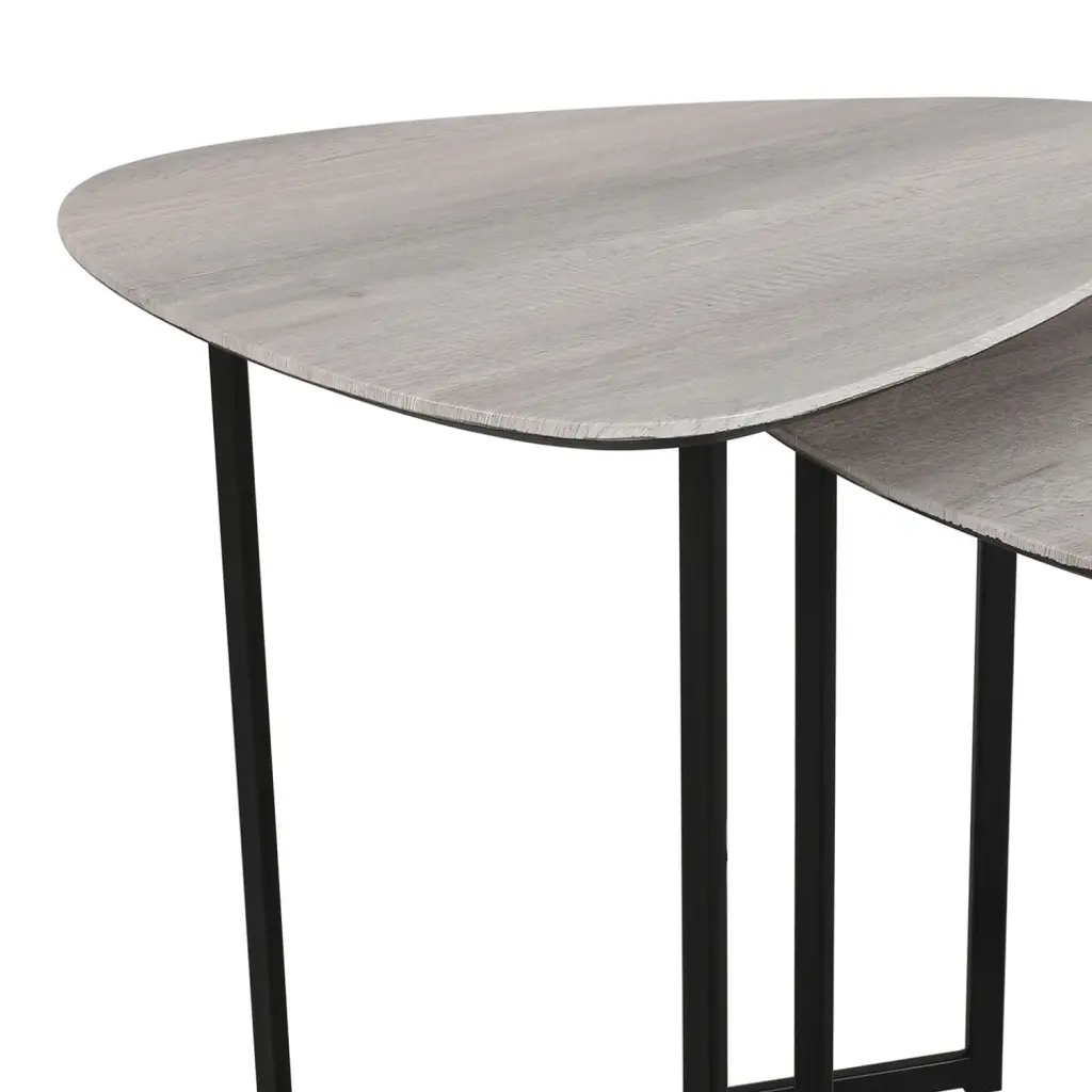 Mibello Nested Side Tables with Oak Effect