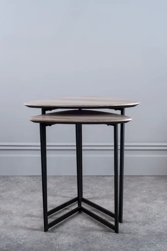 Mibello Nested Side Tables with Oak Effect