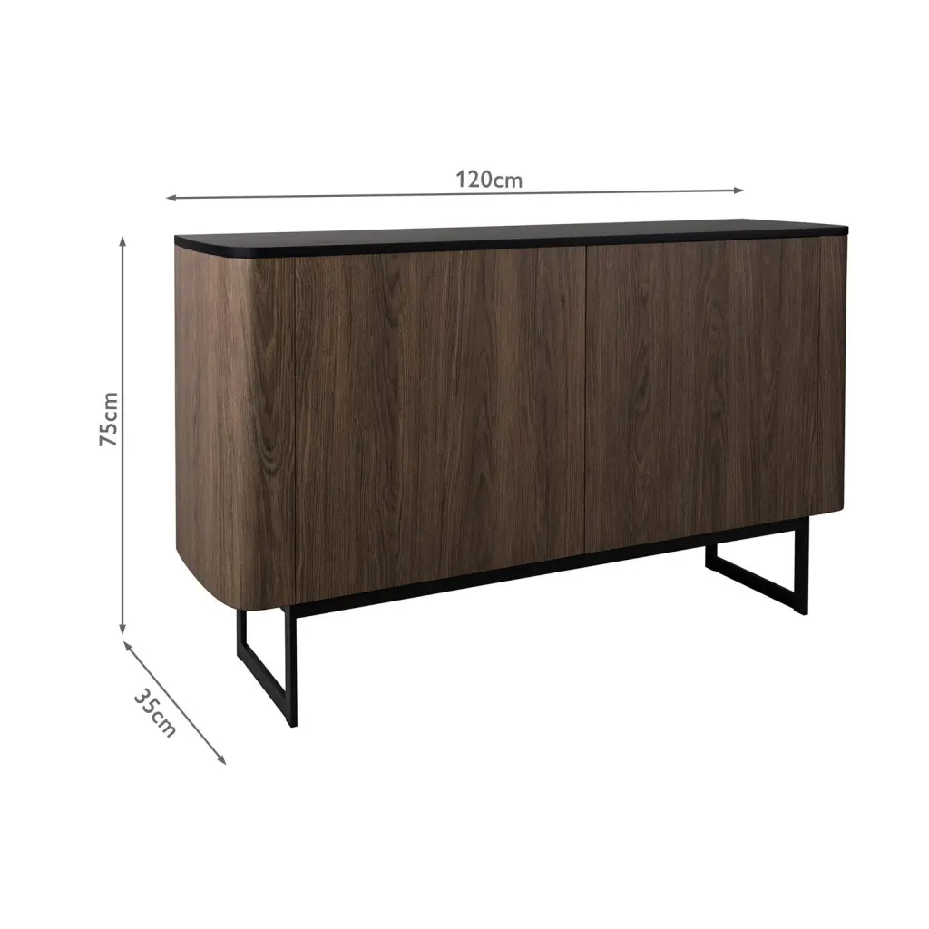 Myron Tall Mocha Veneer and Matt Black Cabinet