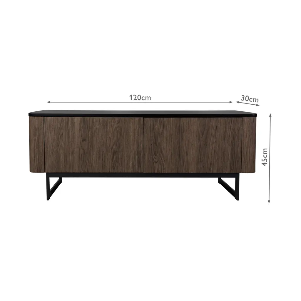 Myron Mocha Veneer and Matt Black Cabinet