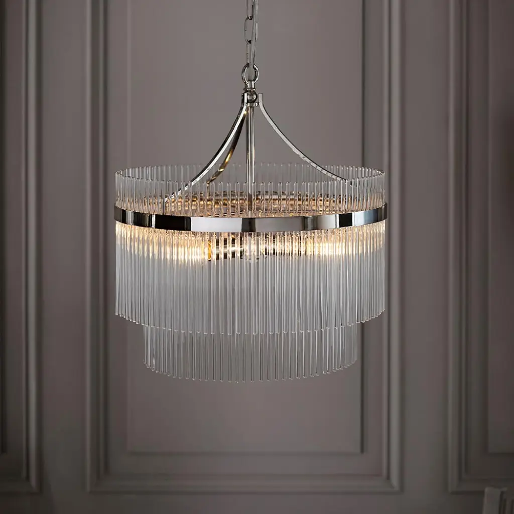 Marietta 5 Light Bright Nickel Pendant