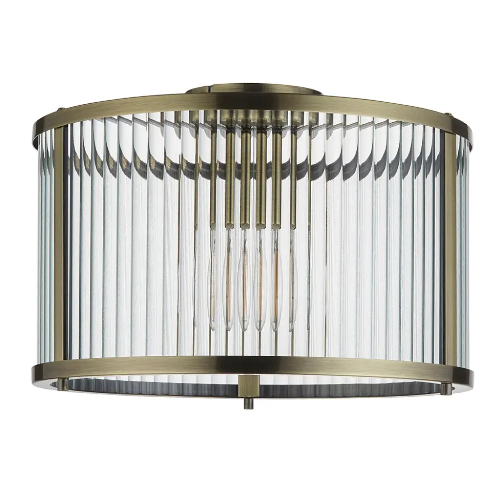 Ridgeton Antique Brass Flush Light
