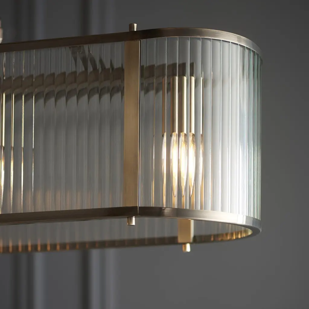 Ridgeton 4 Light Linear Pendant in Antique Brass