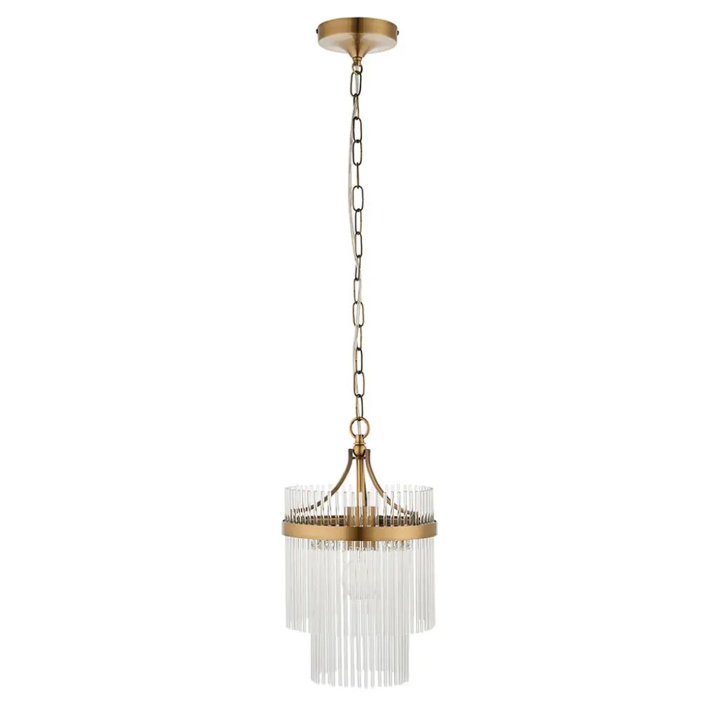 Marietta Single Pendant in Antique Brass