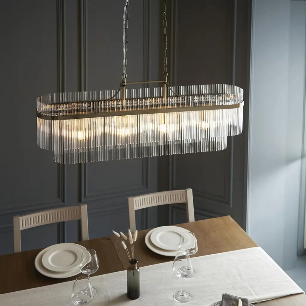 Marietta Linear Pendant in Antique Brass
