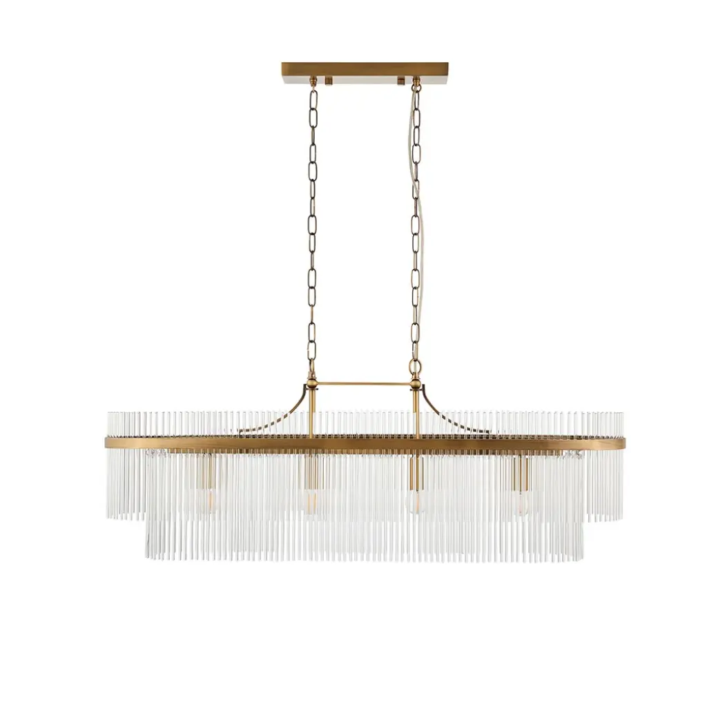 Marietta Linear Pendant in Antique Brass