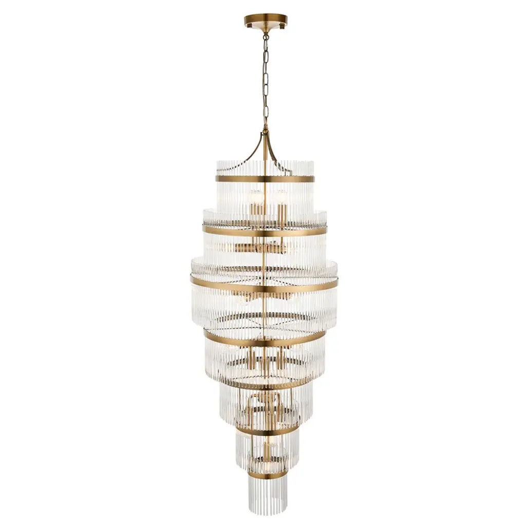 Marietta 21 Light Chandelier in Antique Brass