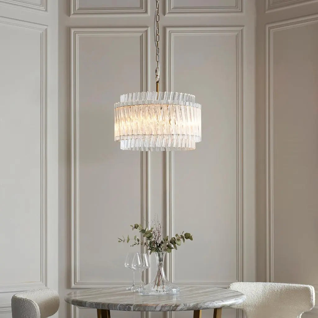 Brenda Aged Brass 3 Light Ceiling Pendant