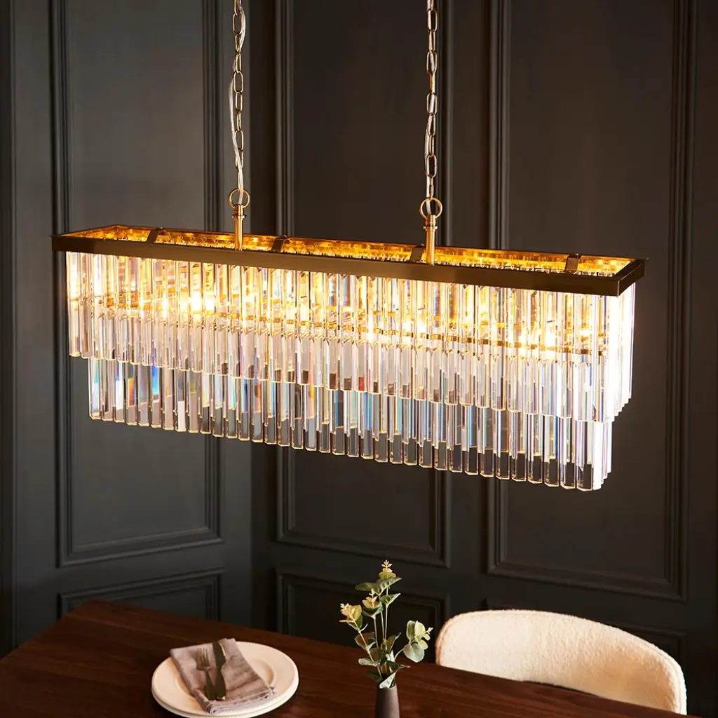 Conaston 4 Light Linear Pendant in Brass