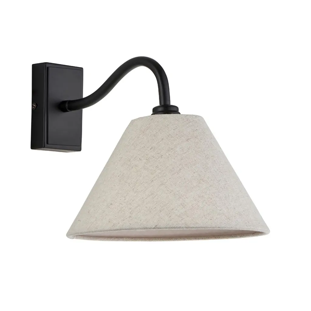 Knole Matt Black Wall Light C/W Shade