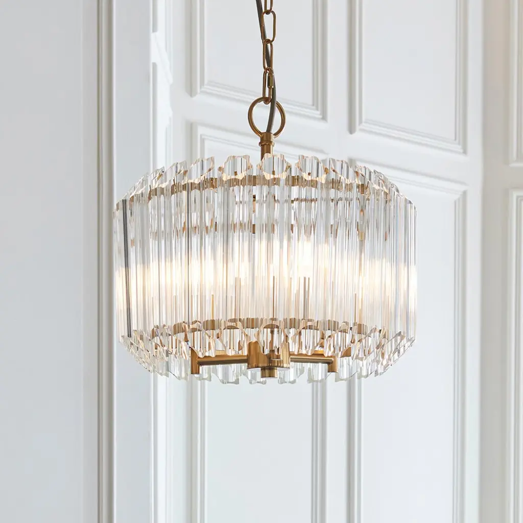 Valentina 3 Light Aged Brass Ceiling Pendant