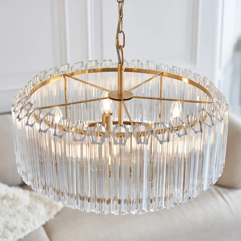 Valentina 5 Light Aged Brass Ceiling Pendant