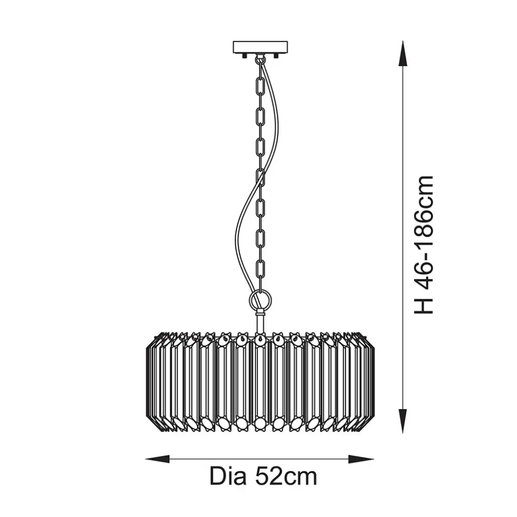 Valentina 5 Light Aged Brass Ceiling Pendant