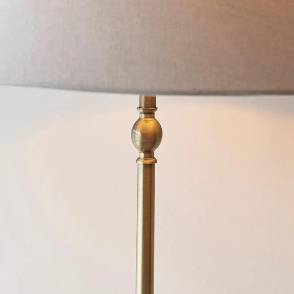 Lille Antique Brass Floor Lamp C/W Shade