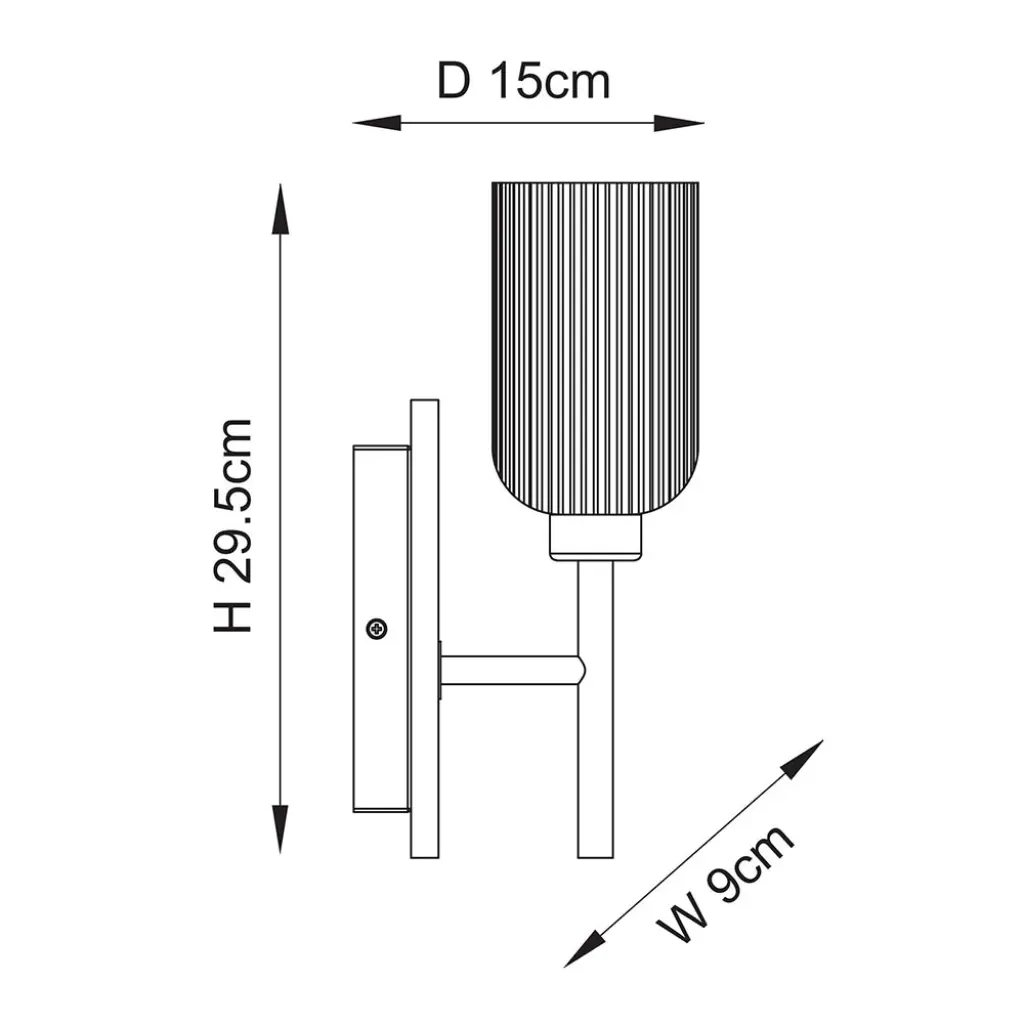 Grove Walnut Wooden Wall Light with Ribbed Glass