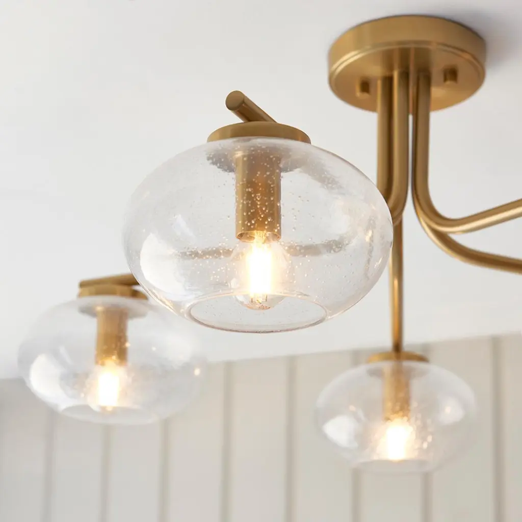 Jacob 5 Light Semi Flush Brass Fitting