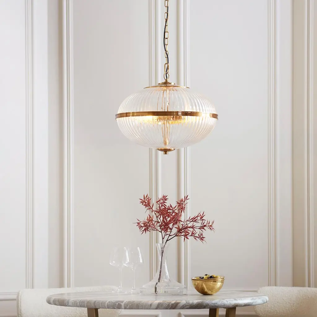 Somerset 3 Light Ceiling Pendant in Brass