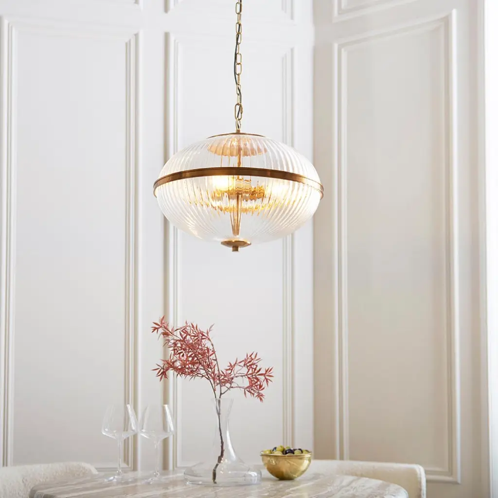 Somerset 3 Light Ceiling Pendant in Brass