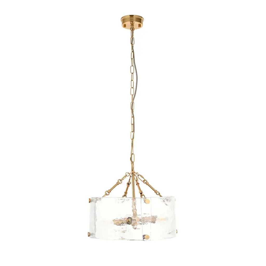 Keller 4 Light Ceiling Pendant with Cylindrical Textured Glass