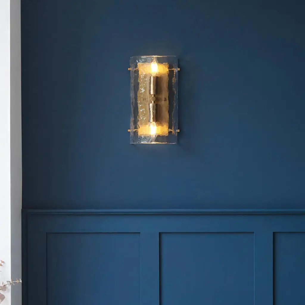 Keller Double Wall Lighting with Textured Glass