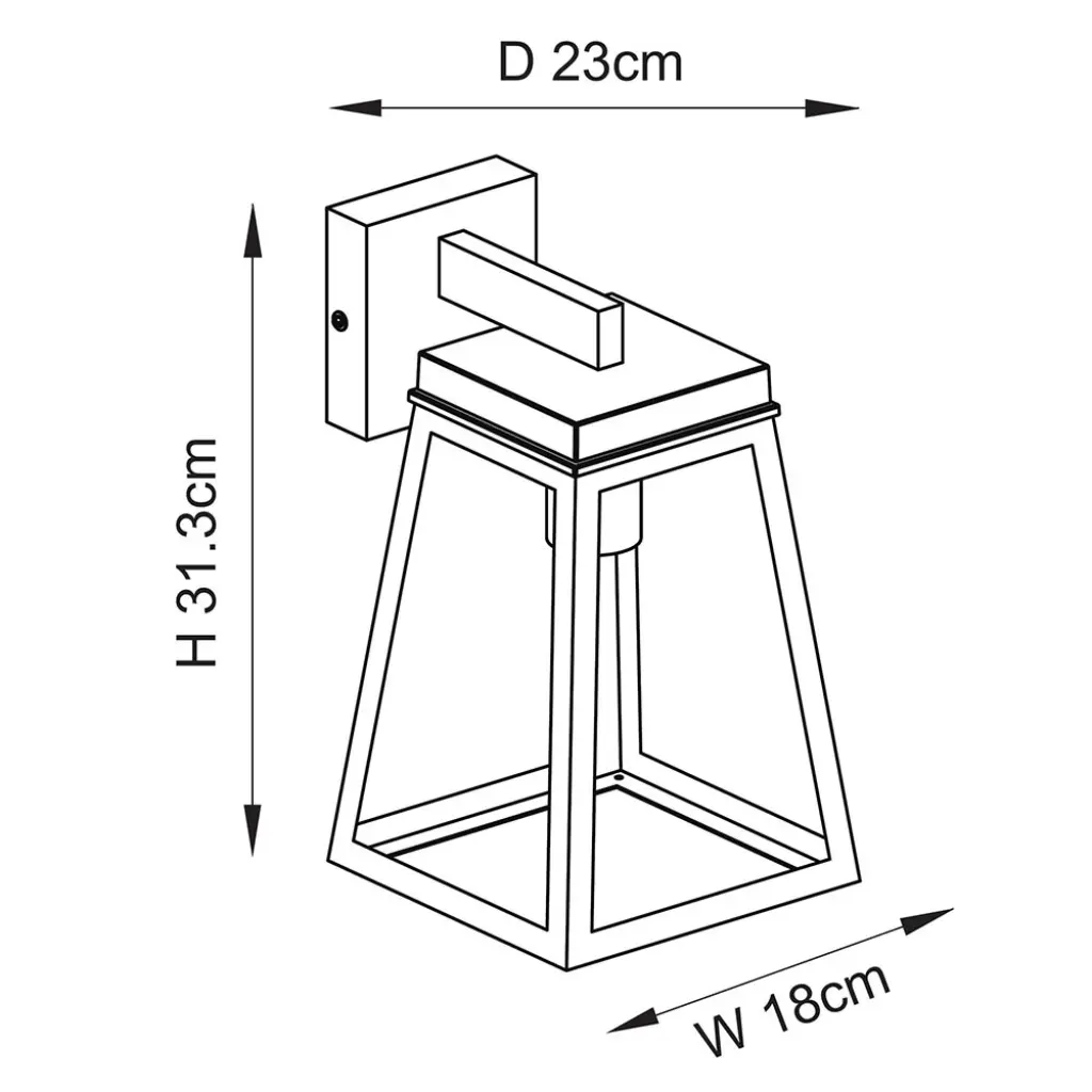 Lymington Outdoor Wall Lantern in Black IP44