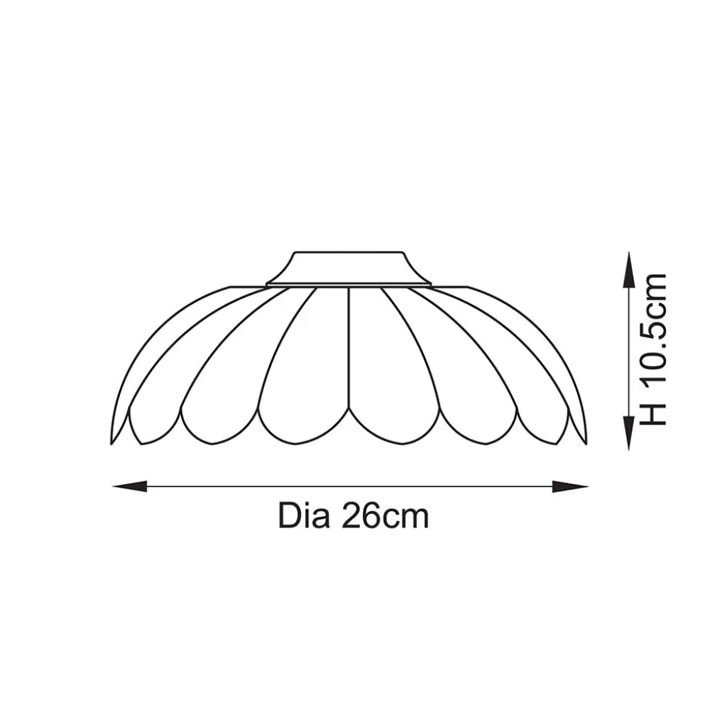 Camellia Easyfit Scalloped Glass Shade at 260mm
