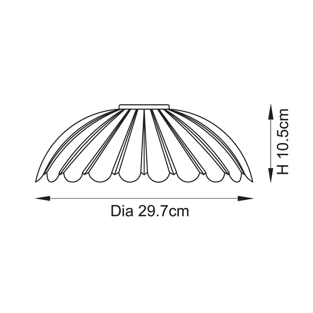 Camellia Easyfit Scalloped Glass Shade at 297mm