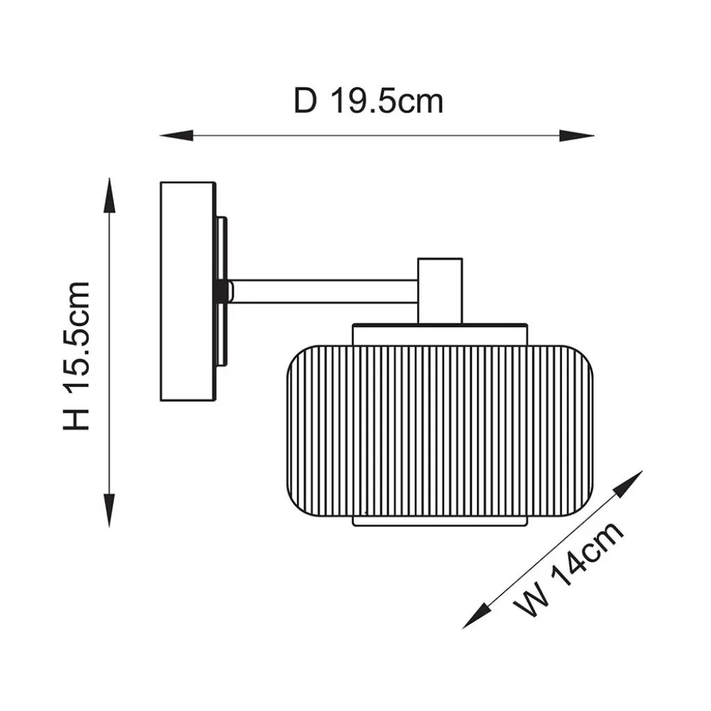 Stamford Brass Wall Light C/W Ribbed Shade