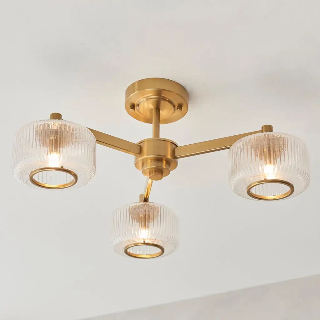 Stamford 3 Light Semi Flush Fitting