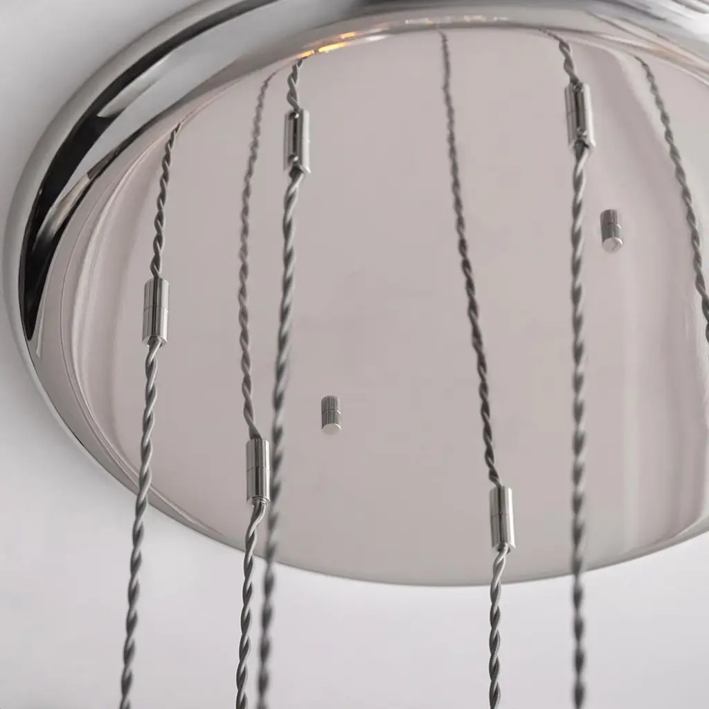 Millie Polished Nickel 7 Light Pendant with Clear Glass Shades