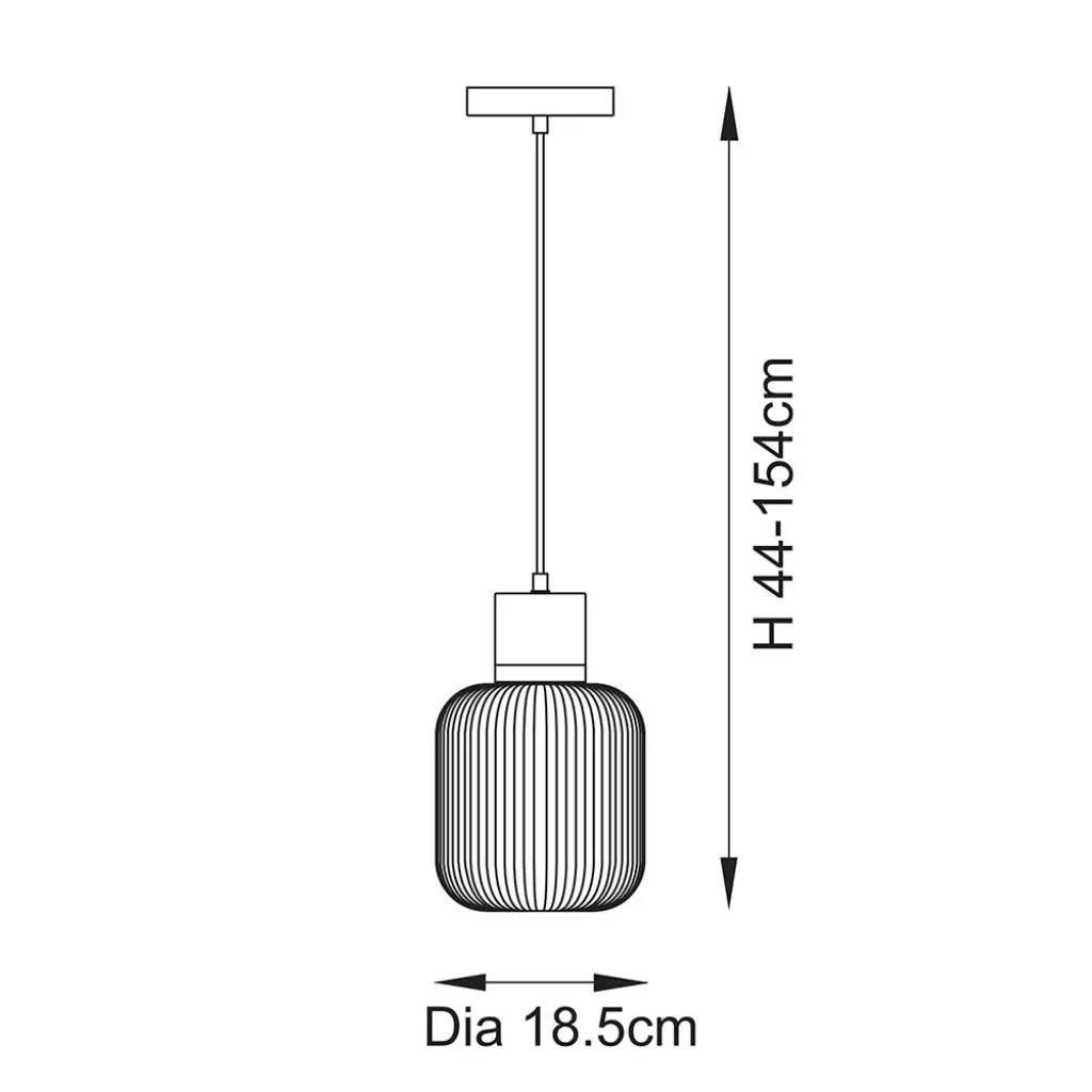 Travi White Volaskas Marble Pendant C/W Ribbed Glass