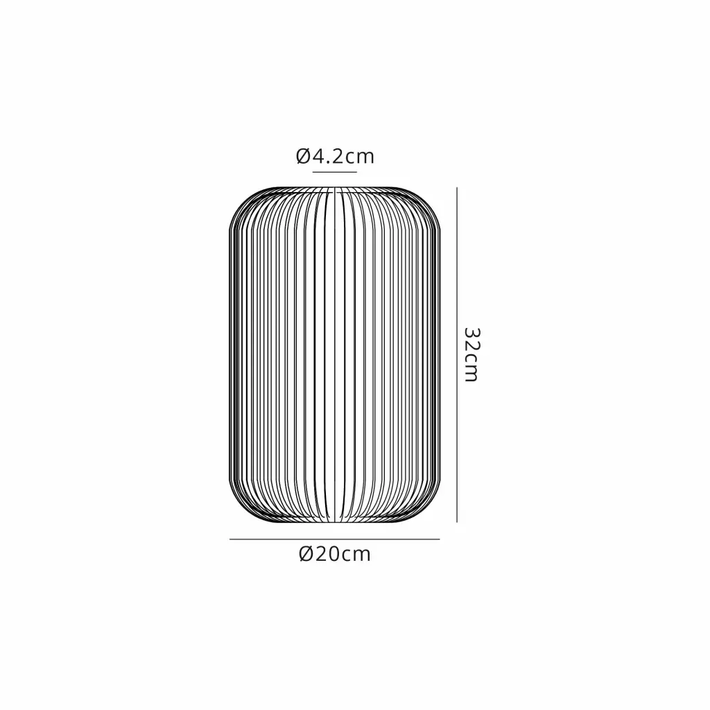 Meel 20cm Cylinder Clear Glass Shade