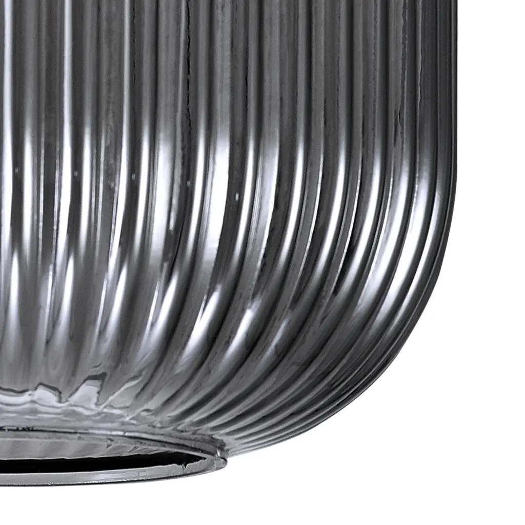 Meel 20cm Pumpkin Smoked Ribbed Glass