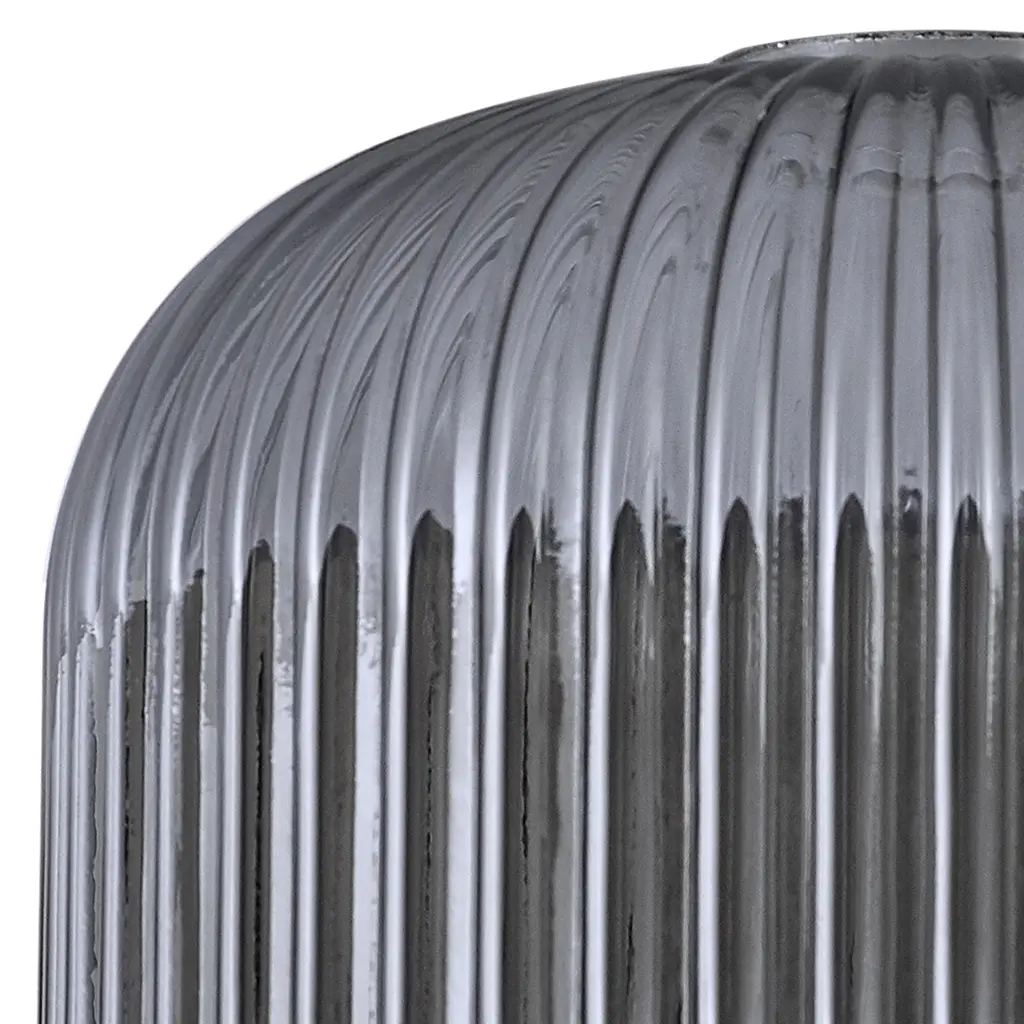 Meel 20cm Pumpkin Smoked Ribbed Glass