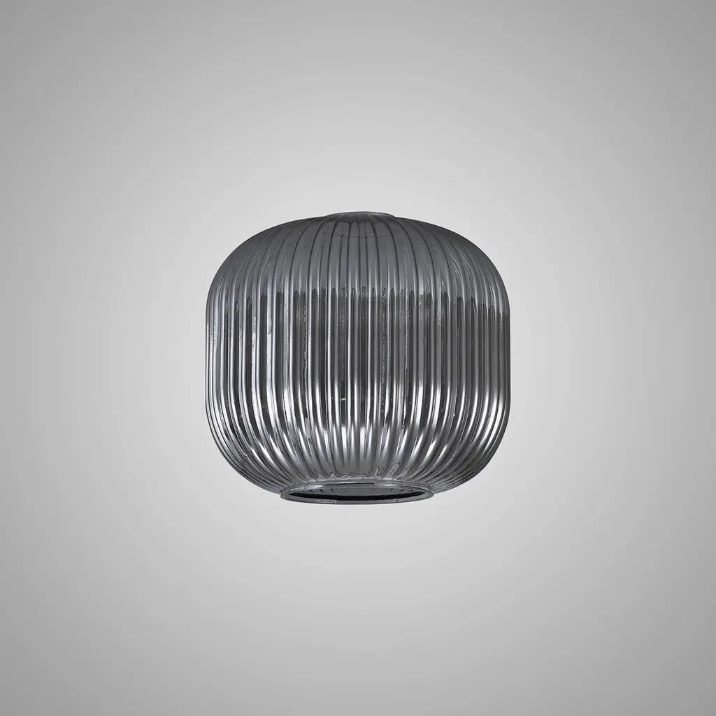 Meel 20cm Pumpkin Smoked Ribbed Glass