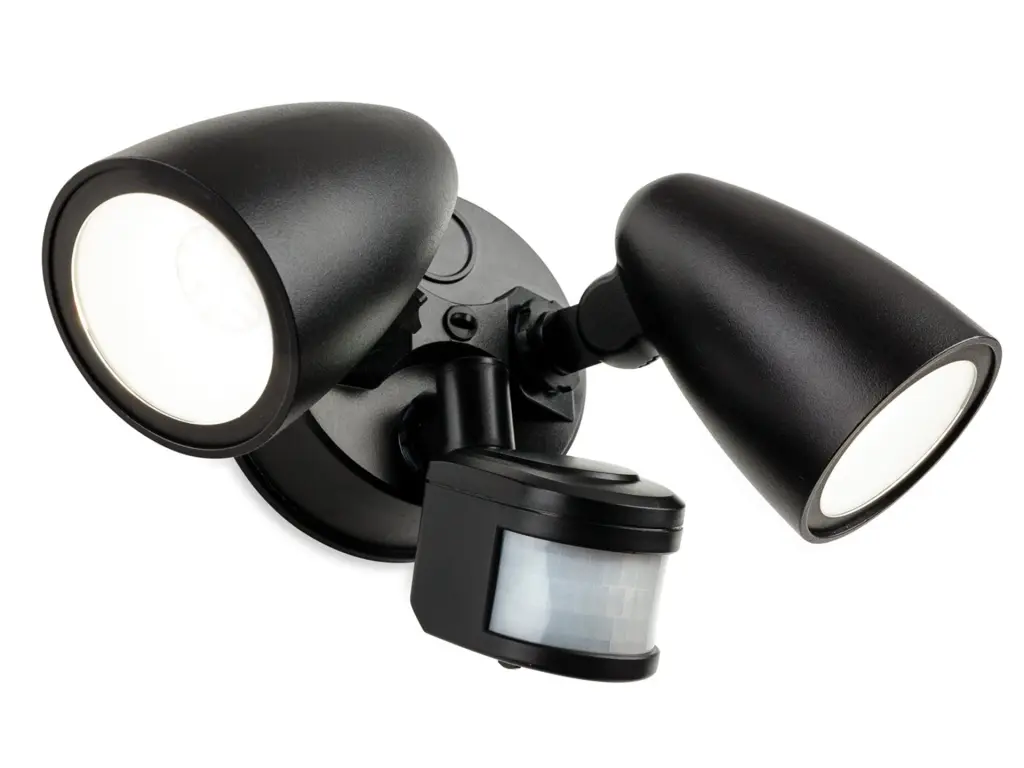 Security LED 2 Light Wall Fitting with PIR