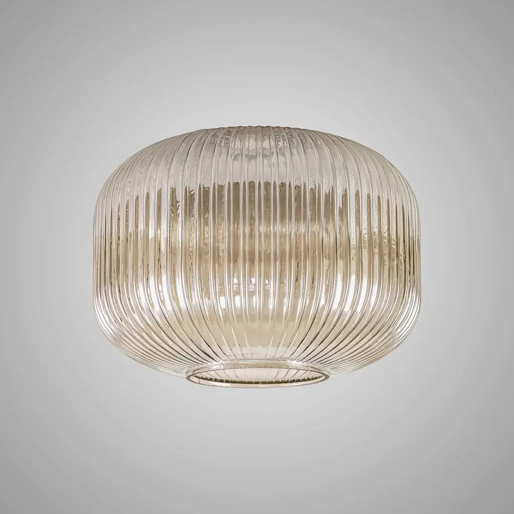Meel 30cm Pumpkin Champagne Ribbed Glass