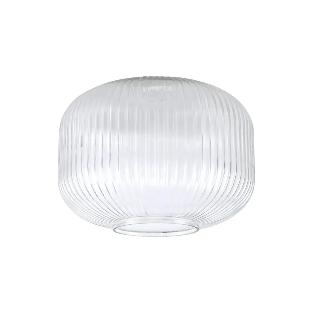Meel 30cm Pumpkin Clear Ribbed Glass