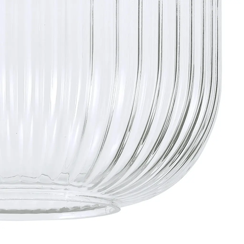 Meel 30cm Pumpkin Clear Ribbed Glass