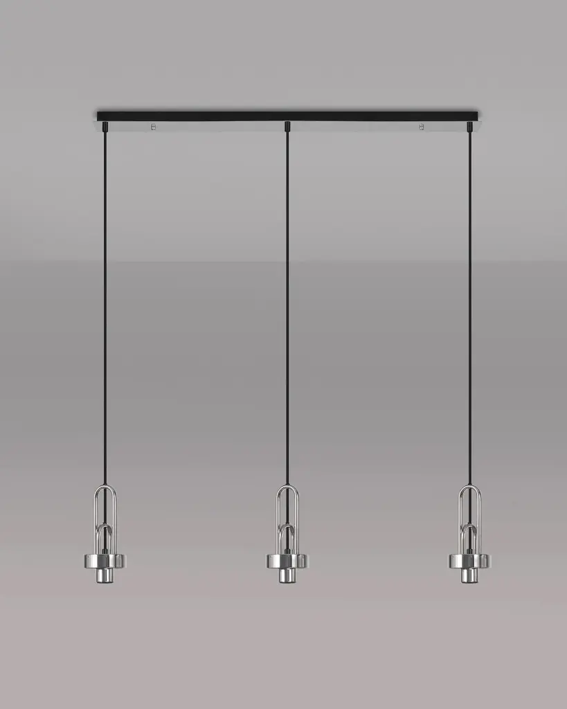 Meel 3 Light Polished Nickel Bar Pendant