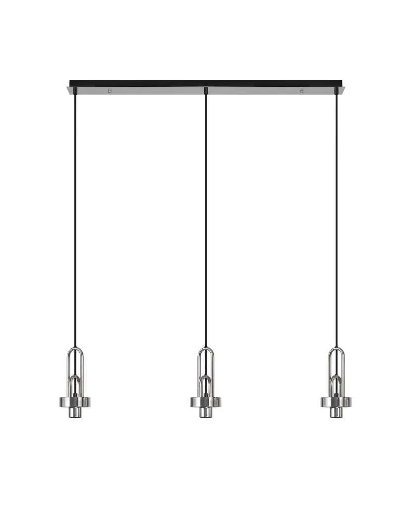 Meel 3 Light Polished Nickel Bar Pendant
