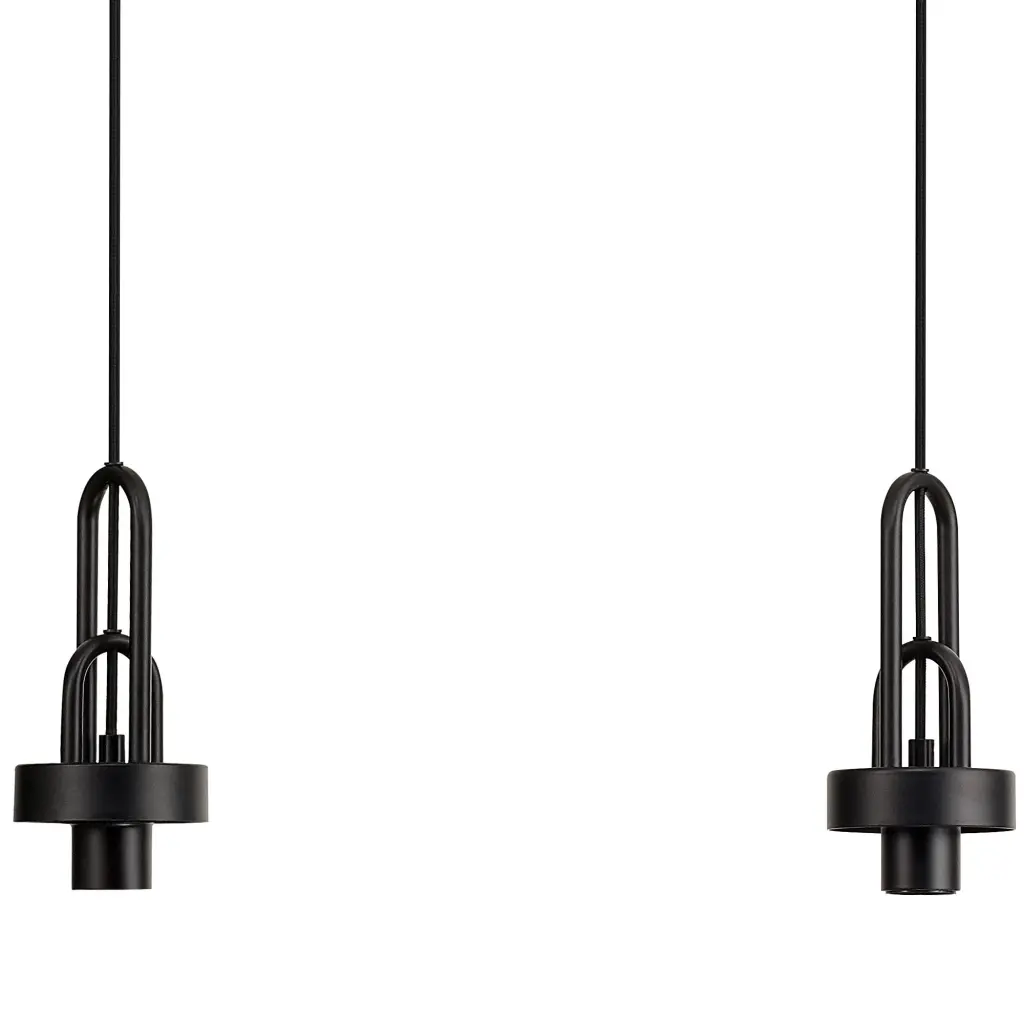 Meel 3 Light Matt Black Bar Pendant