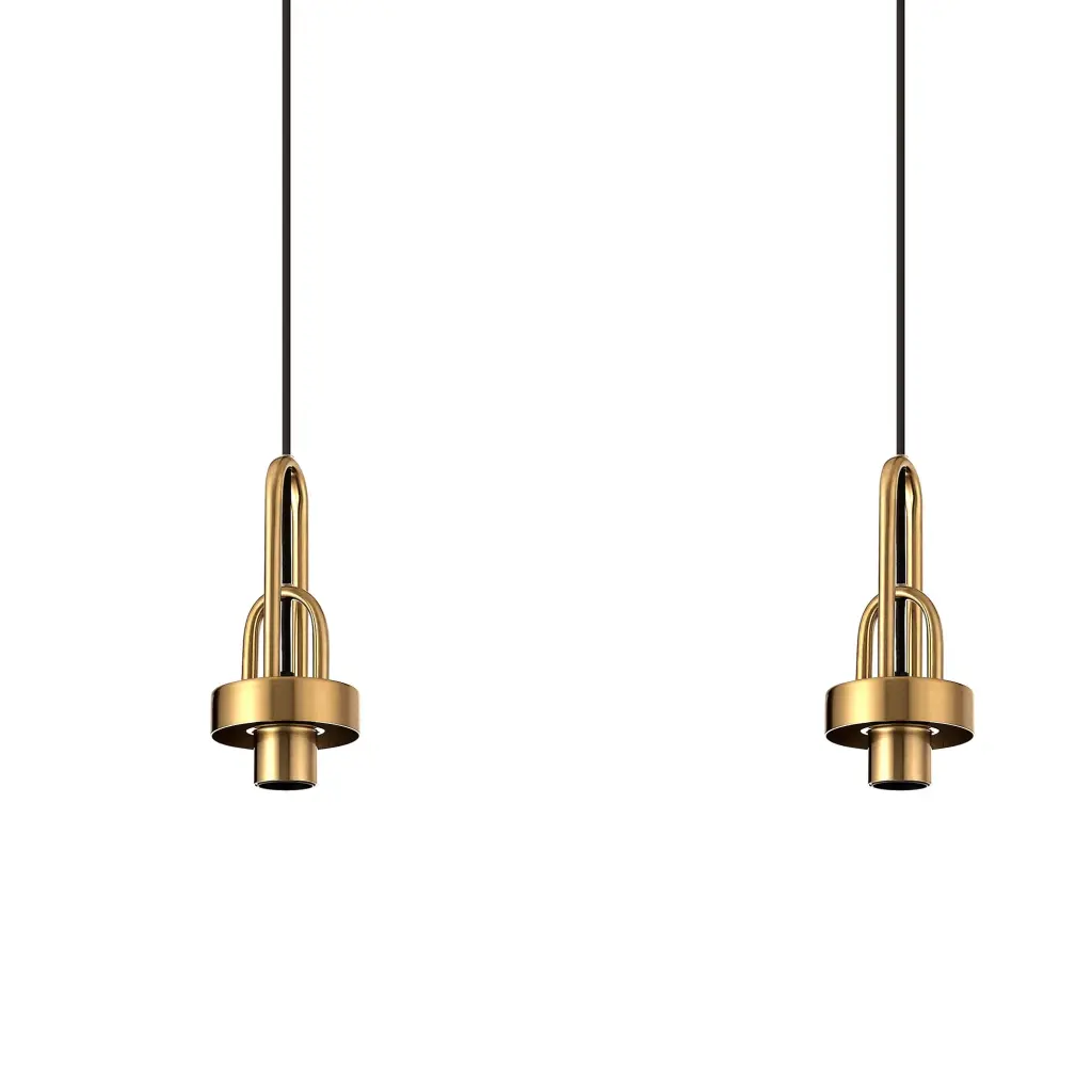 Meel 4 Light Brass Gold Bar Pendant