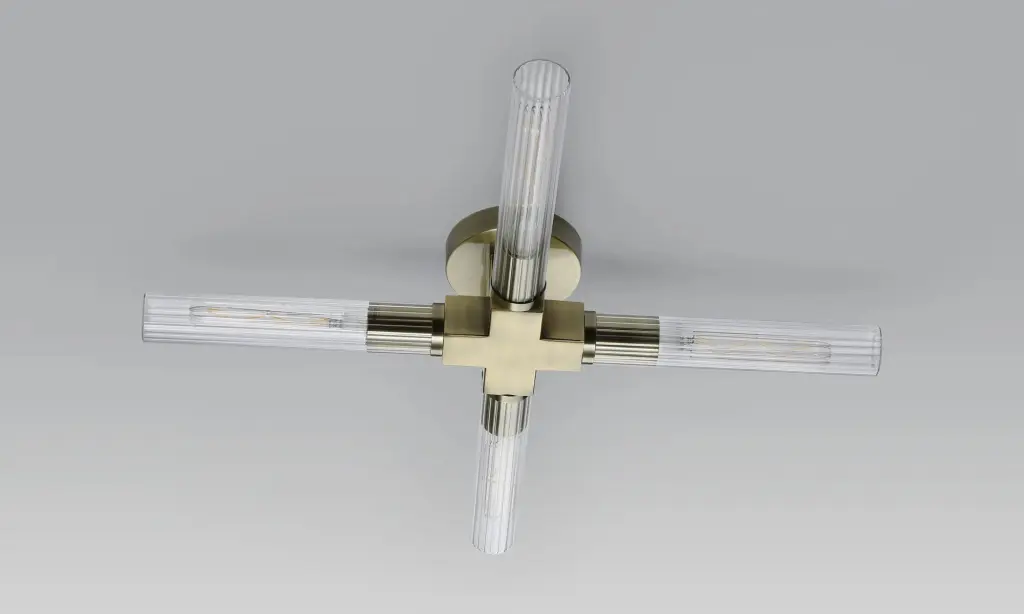 Dee 4 Light Antique Brass Bathroom Ceiling Fitting IP44