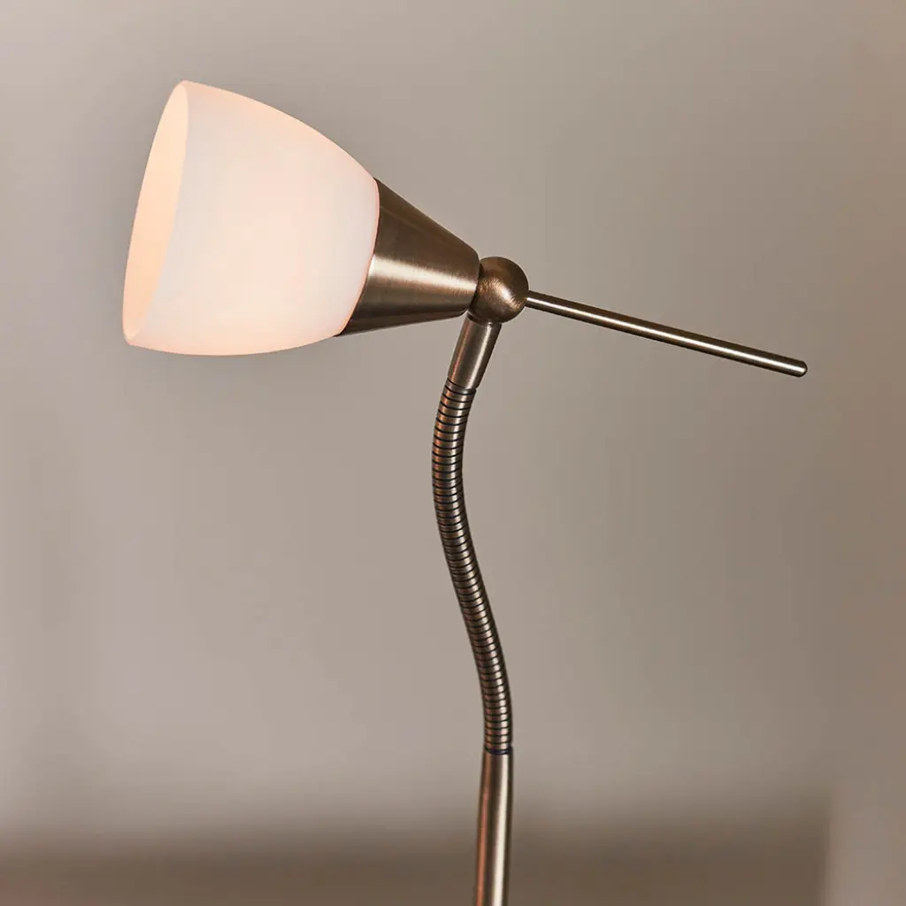 Antique Brass Touch Lamp with Flexi Arm