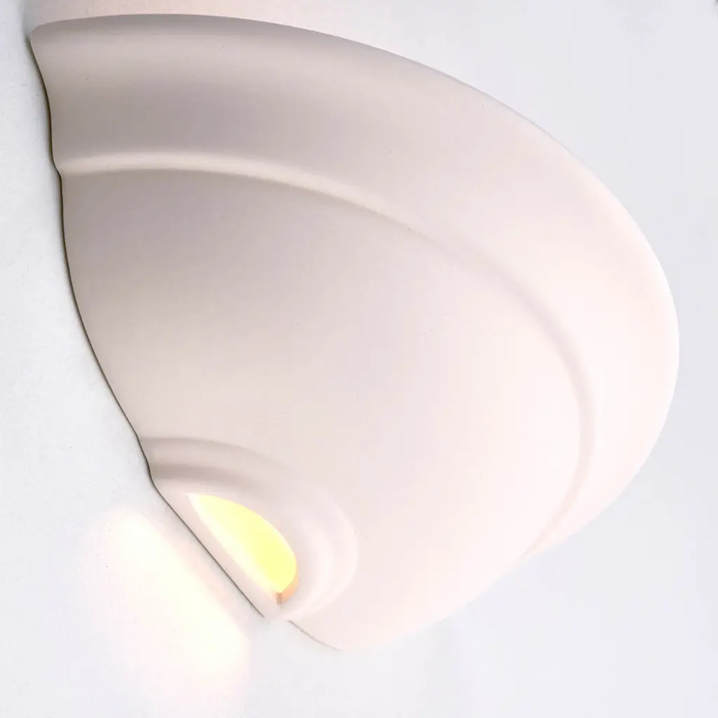 Hillside 1 Light White Unglazed Ceramic Wall Light