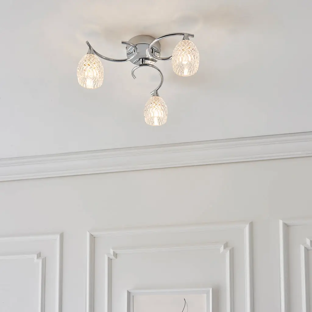 Boyer 3 Light Chrome Semi Flush